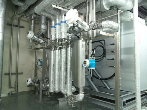 純水ループ配管現地工事